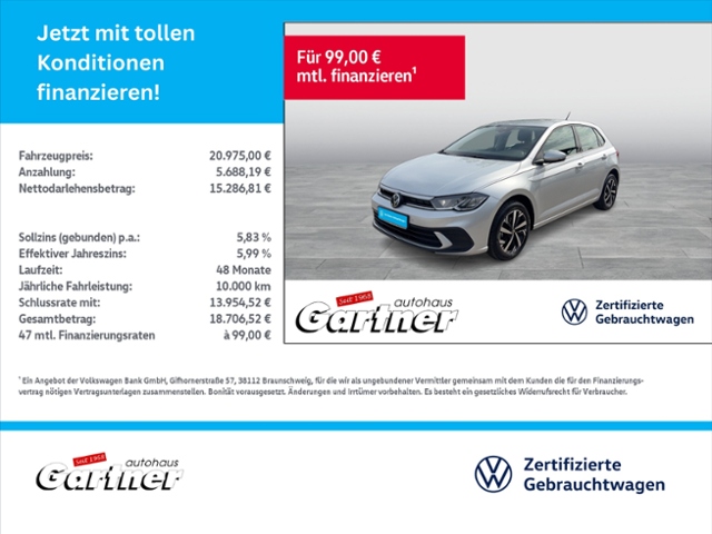 Polo LIFE 1.0 TSI PDC APP CON LED CLIMATRONIC Al